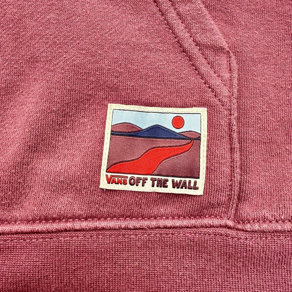 Vans Outdoor Club Hoodie 🌄 Retro Trail Graphic – Size S – Maroon & Mint - Picture 3 of 10